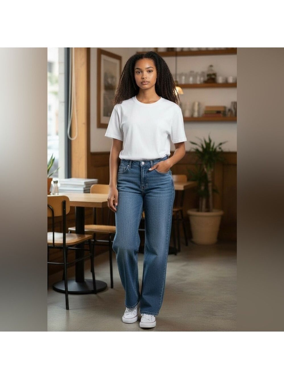 L.T.J. Letter To Juliet New NWT Venice Jeans Medium Blue Wash Straight Leg 27